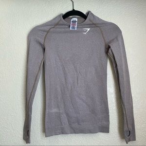 Gymshark Vital Seamless long sleeve tan small
